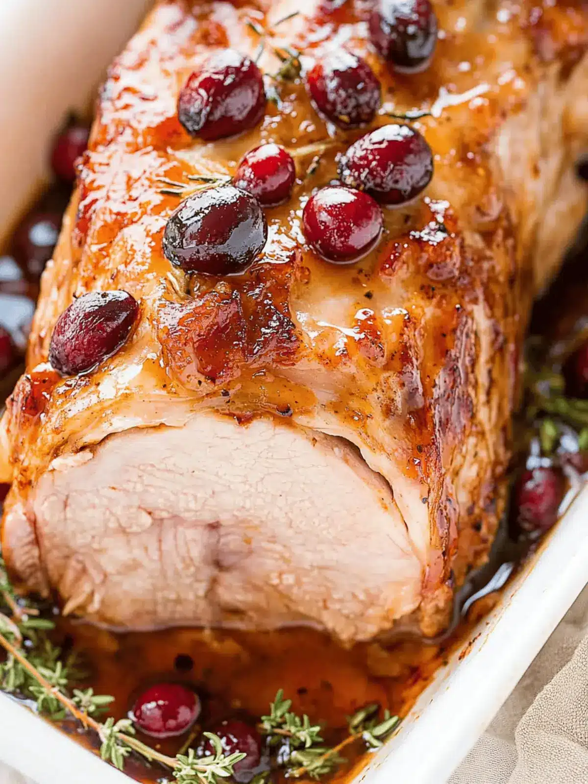 Sweet & Tangy Perfection: Honey Mustard Cranberry Pork Loin